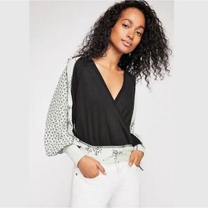 Free People Auxton Boho Thermal Long Sleeve Wrap Top